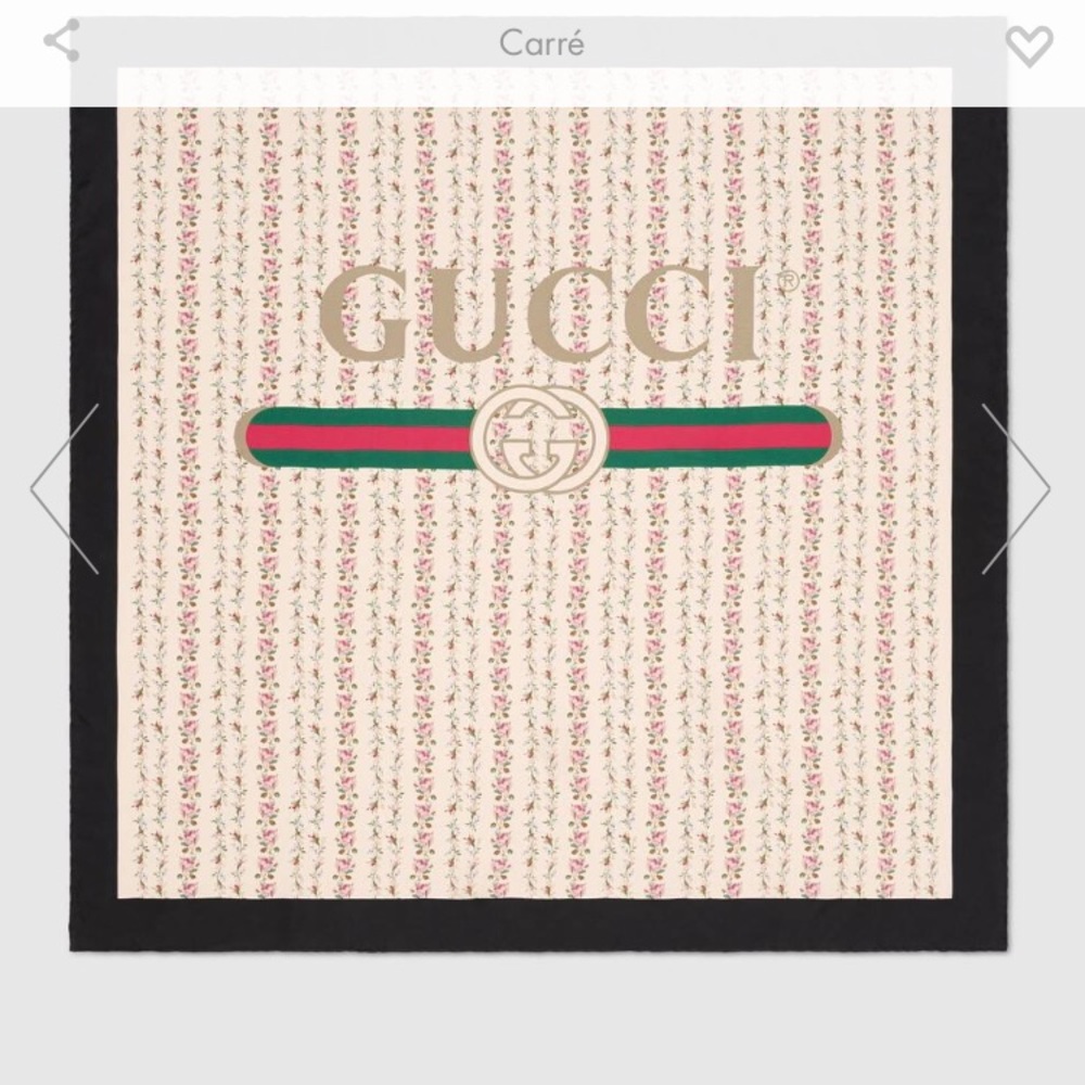 Gucci floral logo head scarf.